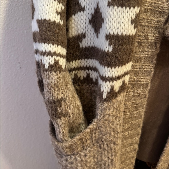 Gorgeous Faherty Cozy Hooded Knit Sweater - Brown and White-NWT - Picture 5 of 7